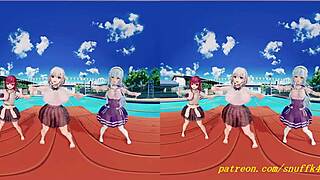 noelmarinelamy's wild dance turns into vr180 3d hentai frenzy - hololive mmd explosion!!