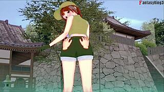 fio metal slug fantasy blowjob with huge oppai tits dripping