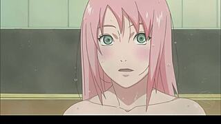 in naruto shippuden's steamy bath scene, uncensored hentai erupts into hardcore group fucking frenzy