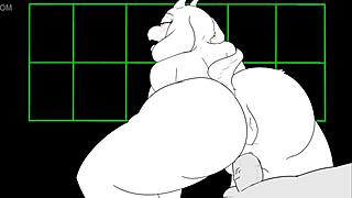 toriel's deepthroat blowjob on furry cock leads to wild pussy pounding animation