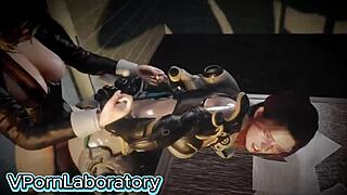 shemale dominates android with huge tits and rough fuck