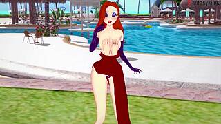 jessica rabbit's fantasy bikini tits bounce in pov rabbit toy sex 😘 full ride