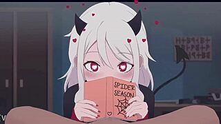 modeus kneels horny, craving your pov slut blowjob