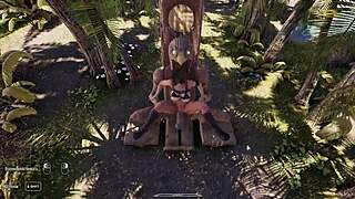 Lara Croft Fills Ass Pussy on Desert Island 3D