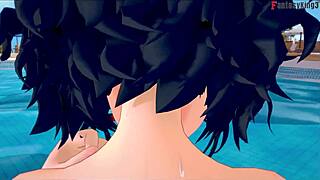 Ryuko Matoi Fucks In Bikini At Pool With Big Tits Oppai Fantasy