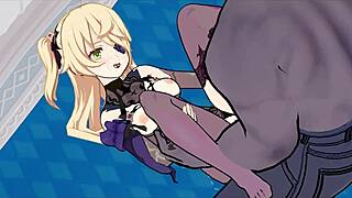 fischl the chuunibyou princess gets gangbanged by gigachad alpha in genshin 3d hentai