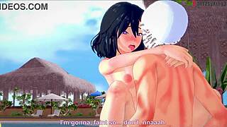 Ryuko Matoi Fucks In Bikini At Pool With Big Tits Oppai Fantasy