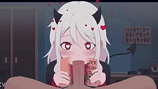 modeus kneels horny, craving your pov slut blowjob