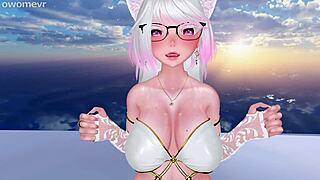 Desperate horny angel begs you to breed her fat tits and ass in VRChat!
