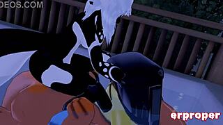 beizel moans as panda girl sucks and rides his vrchat cock
