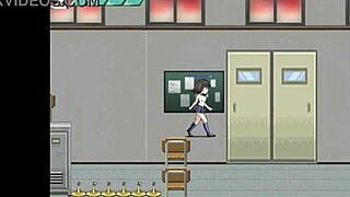 hot 18yo college lady regains lingerie in erotic hentai game sex