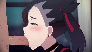 marnie pokemon sucks monster cock deep then cum in mouth