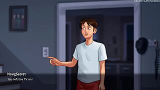 Summertime Saga 3.3 Stepson Devours Stepmom's Pussy on Bathroom Sink for Intense Orgasm