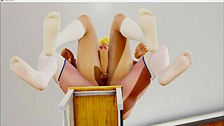 two femboys in yaoi cosplay give blowjobs then take anal creampies
