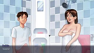 Summertime Saga 3.3 Stepson Devours Stepmom's Pussy on Bathroom Sink for Intense Orgasm