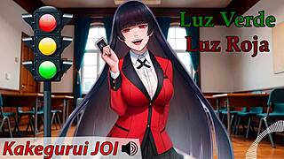 joi hentai luz verde luz roja: femdom jerk off instructions with spanish voice in kakegurui game