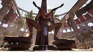 lara croft’s ass wrecked by giant statue penis in 3d hentai game