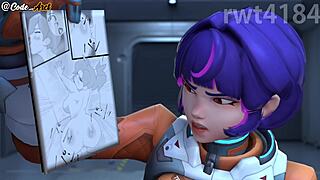 Juno maxes out training with brutal hardcore overwatch sex pounding her tight holes!