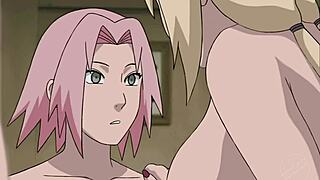 Sakura and Tsunade ignite raw ecchi anime passion together