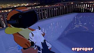 beizel moans as panda girl sucks and rides his vrchat cock