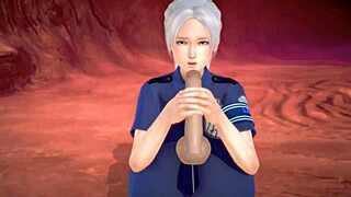 hot 3d hentai policewoman with big tits shows off and teases