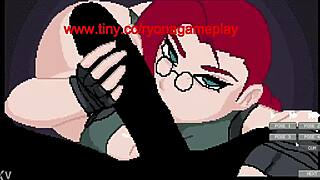 hentai game with hot red haired lady and her hero
