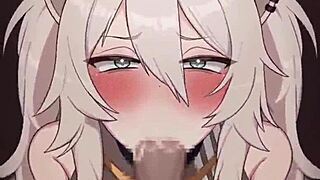 vtuber lk gives deep blowjob and swallows
