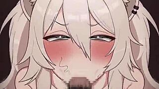 vtuber lk gives deep blowjob and swallows