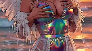 Do angels meet with big tits exposed?
