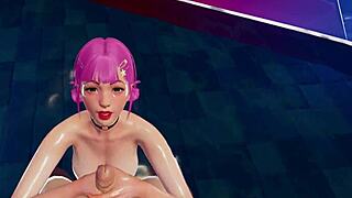 hot slut manami gives sloppy underwater blowjob and wet titfuck