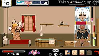 white haired lady enjoys fantasy hentai game sex
