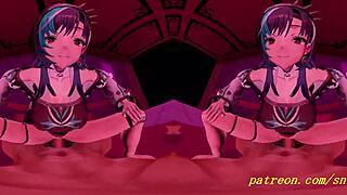 Vr180 mmd chihaya dances in 3d hentai