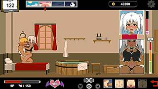 white haired lady enjoys fantasy hentai game sex