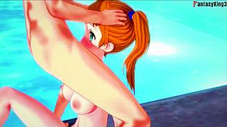 misty got naked for spring break pokémon fun