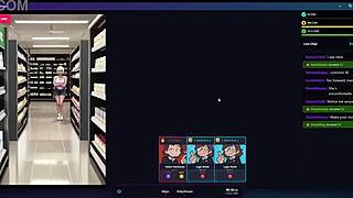 Risky hentai stream leads to mall handjob on big cock