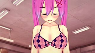 Pink Haired Girl Pleasuring Herself In Preview