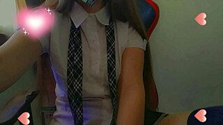 Horniest student fairy cums hard using dildo