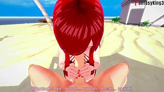 Parasoul bikini beach scene in skullgirls