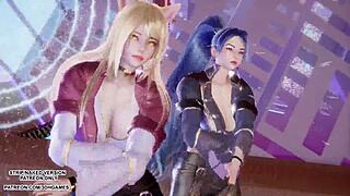 Mmd kard - gunshot - ahri kaisa & evelynn sexy kpop dance league of legends hentai uncensored 4k 60fps