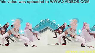 vr180 mmd irohakoyorichloe dance in 3d hololive