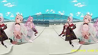vr180 mmd irohakoyorichloe dance in 3d hololive