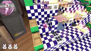 Marble maid touches herself while relaxing in the bath