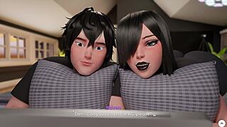 thick goth girl shows her big ass in 3d animation