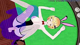 yozora mel bunny girl and hakui koyori bunny girl intense sex - hololive vtuber hentai