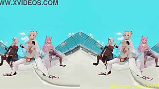 vr180 mmd irohakoyorichloe dance in 3d hololive
