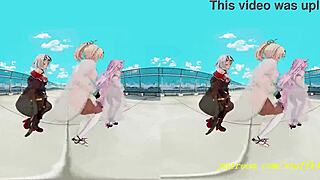 vr180 mmd irohakoyorichloe dance in 3d hololive