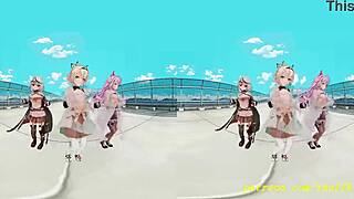 vr180 mmd irohakoyorichloe dance in 3d hololive