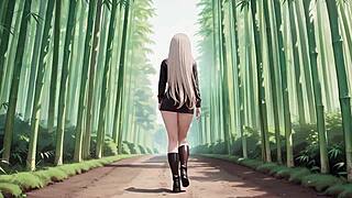 Bamboo grove secrets show blonde valkyries undressing moment