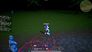 adalt monster stalks girl deep in forest