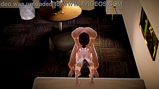 Beautiful anime girl moans during hard pounding